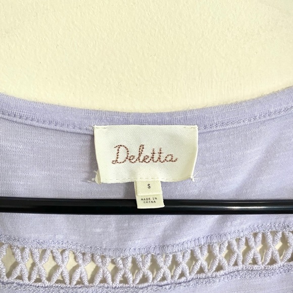 Anthro Deletta Lavender Line V-Neck Tunic Sz S - Picture 6 of 7